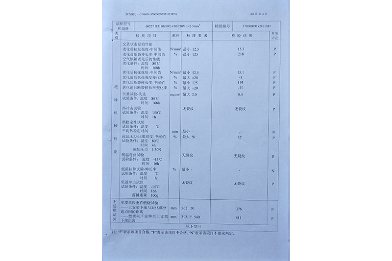 国家强制性产品认证试验报告